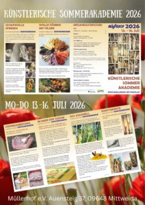 Künstlerische Sommerakademie @ immer 9-15 Uhr Müllerhof e.V. Mittweida