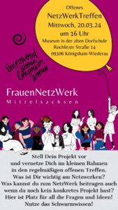 Framisa - offenes NetzWerk-Treffen @ Museum in der alten Dorfschule - Clara-Zetkin-Gedenkstätte