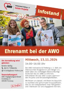 Infostand zum Ehrenamt bei der AWO Freiberg e. V. @ AWO Begegnungszentrum