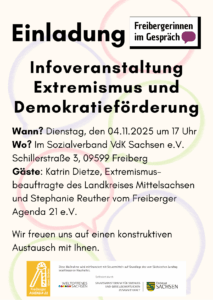 Freibergerinnen im Gespräch - Extremismus und Demokratieförderung @ Sozialverband VdK Sachsen e.V.