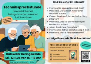 Techniksprechstunde: Internetsicherheit - Betrugsmaschen erkennen und sich schützen @ Ratskeller Geringswalde