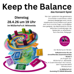Keep the Balance - Das Konsentspiel @ Müllerhof e.V. Märchenzimmer